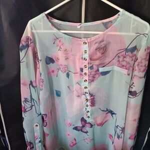 Floral Button-Down Blouse